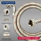 20ft Red And Blue Washer Hoses 2 Pack Stainless Steel Washing Machine Hoses With
