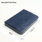 Leather 12 Slots Hard Fountain Pen Case Bag Storage Box  removable Pen Tray Blue