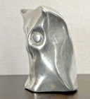 Vintage Carl Hoselton Canada Mid Century Aluminum Owl Sculpture Figurine Signed