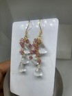 Crystal Quartz Tourmaline Dangling Gemstone 925 Sterling Silver Earrings Jewelry