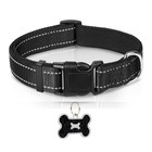 Dog Collar Nylon Soft Padded Adjustable Breathable Durable Comfortable Reflectiv
