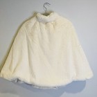 Ivory Bridal Wedding Cape Soft Faux Fur  Satin Lined  Crystal Closure One Size