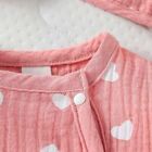 Baby Girls 4pcs Set Round Cotton Soft Heart Printing Daily Wear Cute Bodysuit