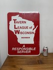 Wisconsin Wi Wis Tavern League Bar Metal Sign Double Sided