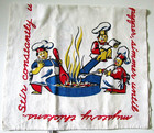 Vintage Startex Sc Kitchen Tea Towel 3 Comical Chefs
