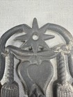 Vintage Wilton Cast Iron Trivet Heart Birds Brooms Pa Dutch Wall Hanging 8 75   