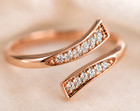Created Diamond Crossover Ring 925 Sterling Silver 14k Gold Finish Open Band