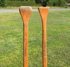 2 Nice Vintage Wooden Paddles 54  Long   Patina Oars Boat