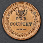 Civil War Patriotic Token Union 61-76 Our Country Fuld 231 352a Copper Au unc
