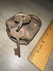 Vintage Antique Padlock Steel   Brass Lock  Legit Antique Lock   Keys 