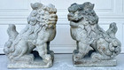 Rare Late 19th C Meiji Era Japanese Granite Komainu Guardian Lions Foo Dogs