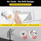 No Drill Cordless Roman Shades 30  W X 64  H 100  Blackout Linen Mist White