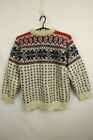 Vintage Dale Of Norway Cream Knitted Long Sleeve Fair Isle Pullover Sweater