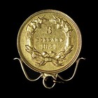 1854  3 Dollar Gold Piece In Pendant- Free Shipping Usa