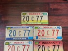 Lot Of 7 Indiana License Plates Same Number Original 1987 1990 1994 1995 Etc 