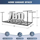 4x8ft Overhead Garage Storage Rack 750lbs Capacity  26 -40  Height 4x8 Ft Black