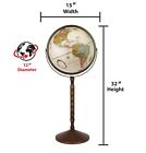 Replogle Treasury Antique  Floor Model World Globe  Raised Relief  12 Diameter