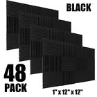 48 Pack 12  X 12  X 1 acoustic Foam Panel Wedge Studio Soundproofing Wall Tiles