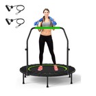 Justjump 40  Fitness Trampoline 450lbs Max Load W  Handlebar   Resistance Bands