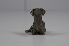 Vintage Miniature Pewter Dachshund Keyring Charm S a Doxie Usa Metal
