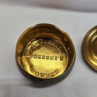 Antique Pozzoni s Complexion Powder Brass Box Floral Vanity Jar C1900
