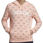Adidas Linear Graphic Logo Hoodie Pink Hooded Pullover Sweatshirt M Women s -euc