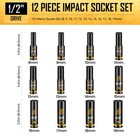 12-piece 1 2  Drive Deep Impact Socket Set  Metric Sockets  8-19mm 