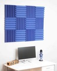 2  Blue Acoustic Wedge Soundproofing Studio Foam Tiles 12 Pack