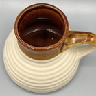 Vintage Ceramic Stoneware Fat Bottom Mug Brown Ivory No Spill Cup Coffee Tea