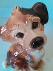 Vintage Royal Copley Ceramic 6 5    Dog Puppy Figurine Mid Century With Sticker 