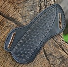 Usa Handmade Sheath 5   fixed Blade Folding Knife Black Leather Pouch Holster