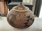 Large Handwoven Traditional Zulu Ukhamba Lidded Beer South African Basket