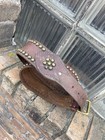 Large Vtg 1950   s Mens Studded Rockabilly Motorcycle Biker Leather Belt 38 5-43   