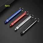 5pcs Metal Toothpick Holder Waterproof Case Titanium Brass Edc Pocket Tool Kit