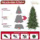 6ft Artificial Christmas Tree  1168 Branch Tips  Full Hinged Pine With  pvc