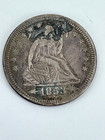 1853 Seated Liberty Quarter Dollar Love Token