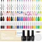 Pastel Gel Nail Polish Set - French Tip  Glitter  Neon Colors  Soak Off Uv Lamp 