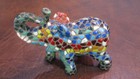 Vintage Inspired Multi-color Mosaic Elephant Figurine With Upturned Trunk 3 5 