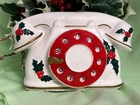 Vtg Christmas 1963 Jingle Bell Musical Telephone Planter Samson Imp  Relpo 5400