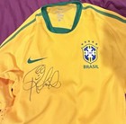 Signed Ronaldo Nazario Nike Brazil Cbf Soccer Jersey Yellow Green Men   s L Read