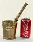 Vintage Solid Brass Mortar And Pestle Heavy 4  Tall Solid Pharmacy Apothecary