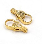 14k Solid Gold Genuine Diamond Lobster Lock For Necklace Jewelry Finding Supply 