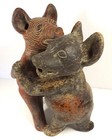 Early Vintage Colima Mexico Pottery Dancing Dogs 10 Inches Tall