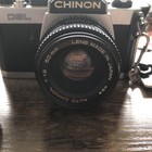 Chinon Dsl 35mm Slr Film Camera 2 Lens electronic Flash  Loaded Film   Case