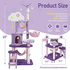 65 Inch Cat Tower Tree Activity Center Scratching Post Large Playing House Condo