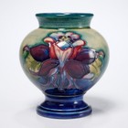 Moorcroft Pottery England Floral Cabinet Vase Covered Powder Trinket Jar 2-pcs 