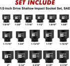 16pcs 1 2  Drive Shallow Spindle Axle Nut Impact Socket Set  6-point  Large Sock