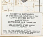 1925 Los Angeles - Rapid Transit  Map Central Business District Original