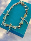 Navajo Sterling Silver Dragonfly Turquoise Inlay Links 925 Bracelet Renewal