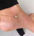2ct Round Cut Lab Created Diamond Women s Chain Anklet 14k Yellow Gold Finish